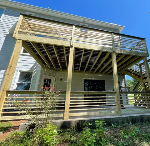 Deck construction project photograph 1