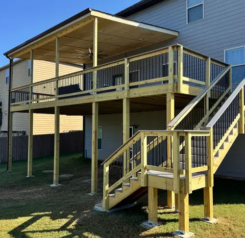 Deck construction project photograph 1