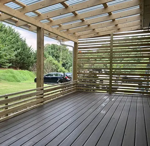 Deck construction project photograph 6