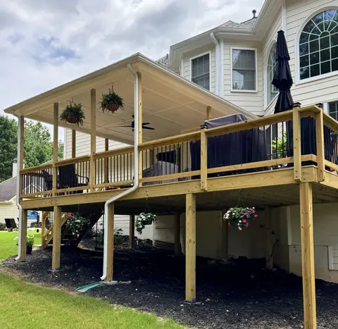Deck construction project photograph 1