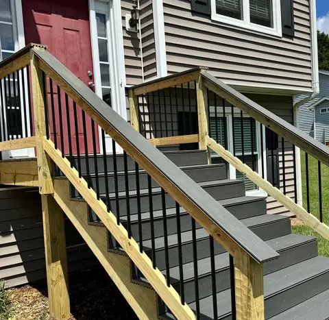 Deck construction project photograph 1